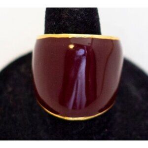 Size 8, Vintage Red & Gold Tone Ring - A23